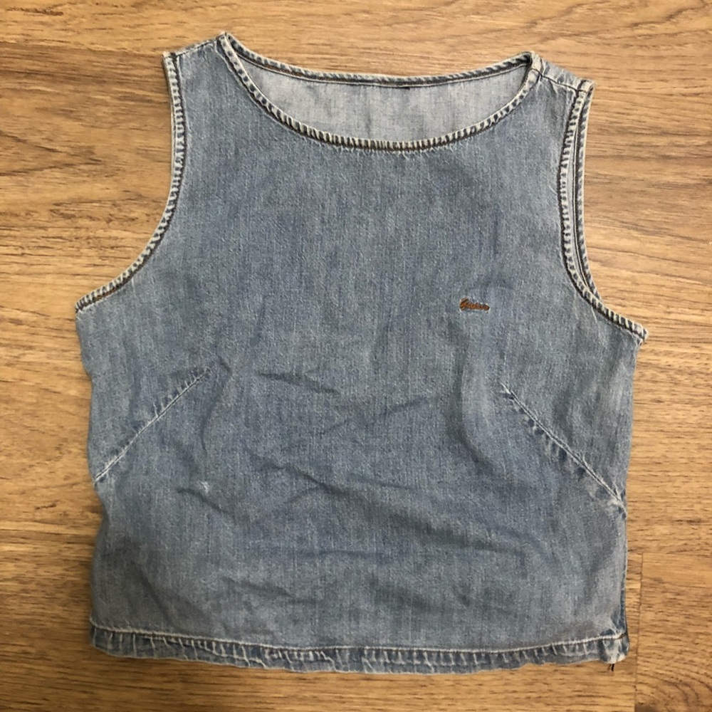 Vintage denim GUESS crop top
